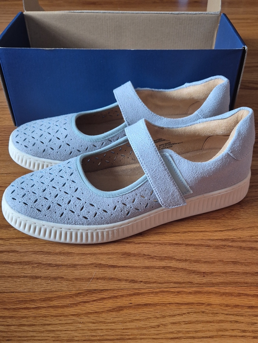 White Mountain Light Blue Mary Jane Casual Sneakers, size 10
